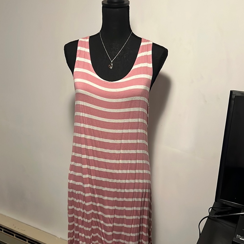 Pink and white dress